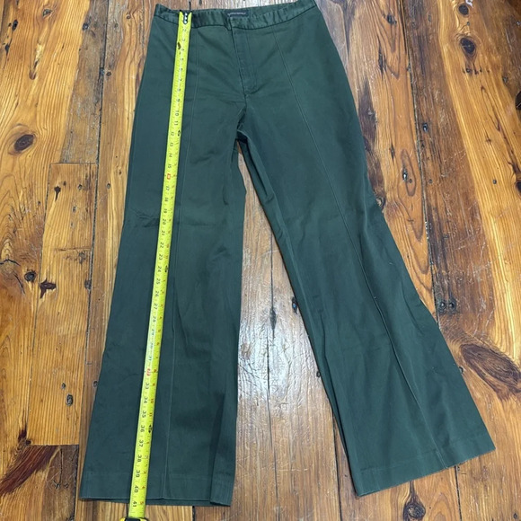 Banana Republicublic High Waisted Wide Leg Green 100% Cotton size 12 - Picture 6 of 8